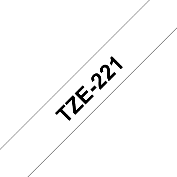 Ruban Brother TZe-221 – Noir sur Blanc 9 mm x 8 m